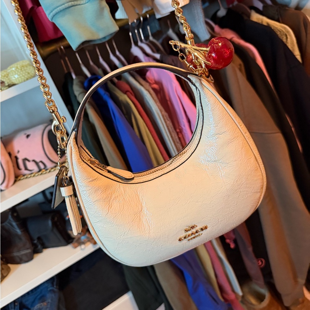 Coach Carmen Mini Crossbody Bag Pearl/Gold